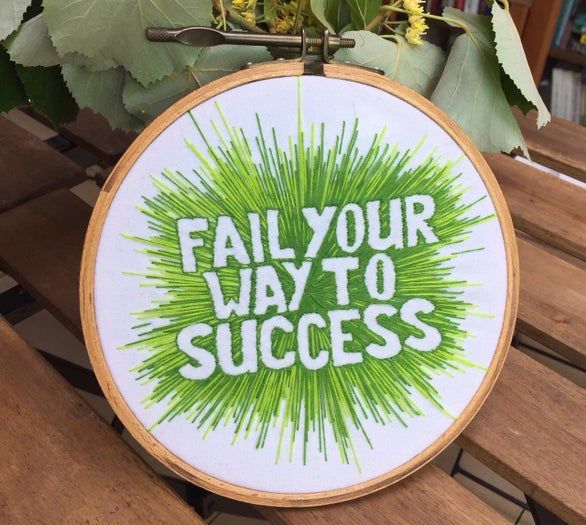 负空间刺绣励志名言DIY教程-第1张图片-趣作屋