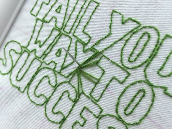 负空间刺绣励志名言DIY教程-第7张图片-趣作屋