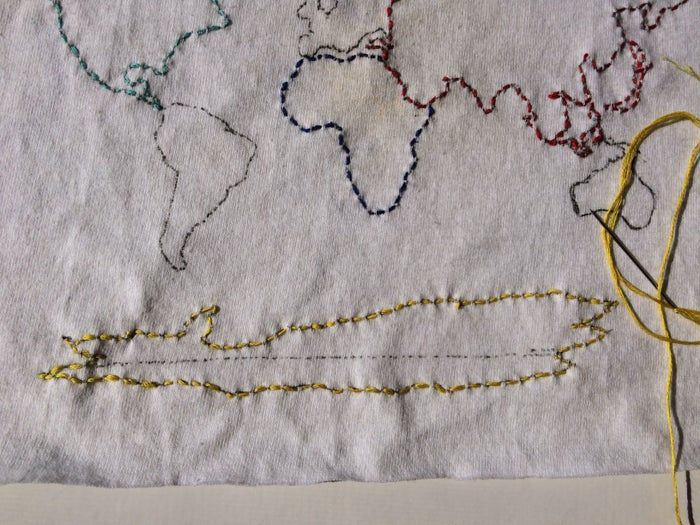 手工刺绣世界地图教程：6小时打造个性化装饰-第14张图片-趣作屋