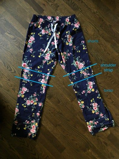 平针缝制睡裤变吊带短裤套装教程-第3张图片-趣作屋