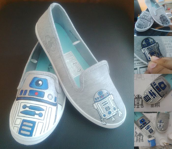 R2D2主题鞋子定制教程-第1张图片-趣作屋