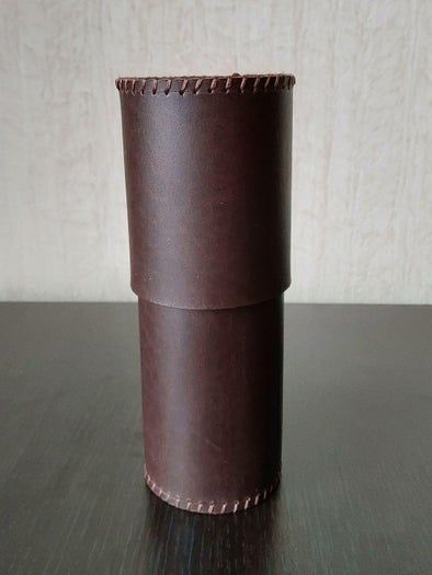 手工制作圆柱形皮革收纳套教程，简单实用的DIY方法-第1张图片-趣作屋