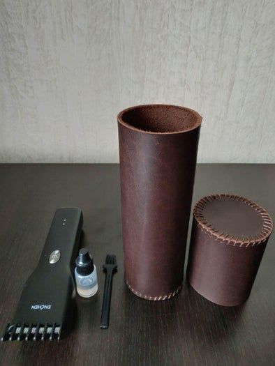 手工制作圆柱形皮革收纳套教程，简单实用的DIY方法-第4张图片-趣作屋