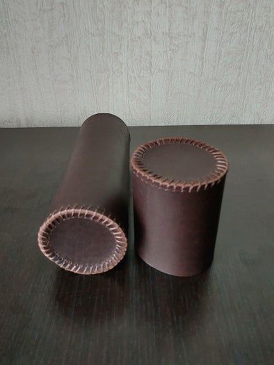 手工制作圆柱形皮革收纳套教程，简单实用的DIY方法-第3张图片-趣作屋