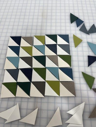 用皮革边角料手工制作拼布包教程-第5张图片-趣作屋