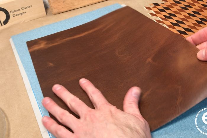 用皮革DIY创意图案板制作时钟和镜子边框教程-第13张图片-趣作屋