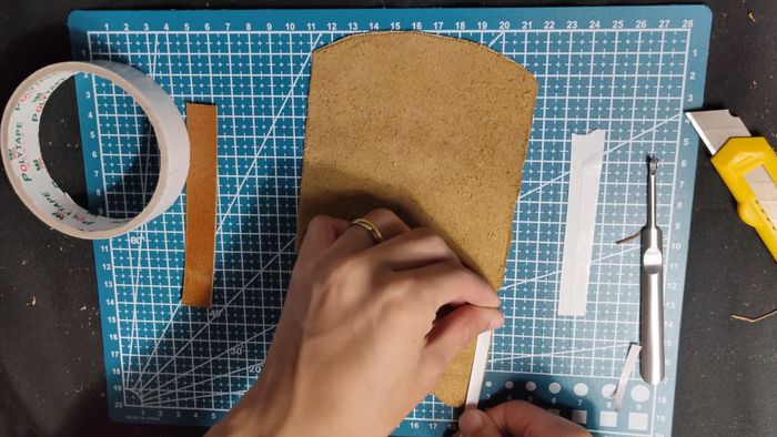 手工制作极简翻盖皮钱包教程-第8张图片-趣作屋