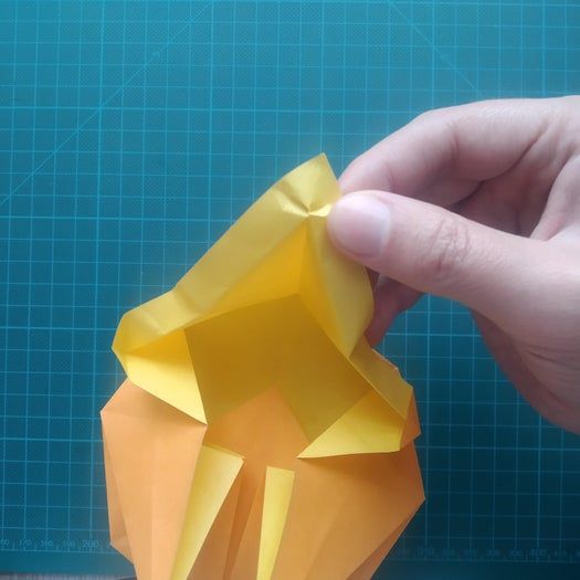 手工折纸教程：用20厘米彩纸折出π符号硬币折纸-第56张图片-趣作屋