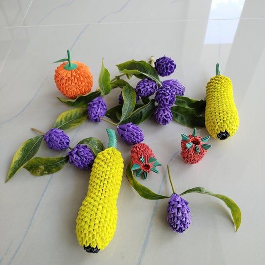 超详细折纸手工教程：零成本制作水果和碗的模块化创意折纸-第61张图片-趣作屋