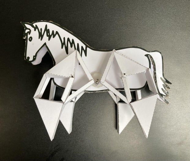 用A4纸手工制作会动的小马，超有趣机械手工教程-第2张图片-趣作屋