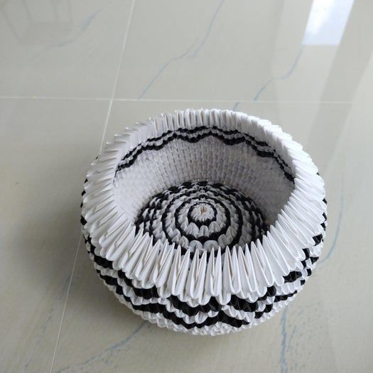 超详细折纸手工教程：零成本制作水果和碗的模块化创意折纸-第62张图片-趣作屋