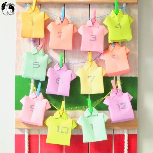 圣诞节折纸衬衫倒数日历手工教程,还能变父亲节礼物袋!-第2张图片-趣作屋 圣诞节折纸衬衫倒数日历手工教程,还能变父亲节礼物袋!-第2张图片-趣作屋