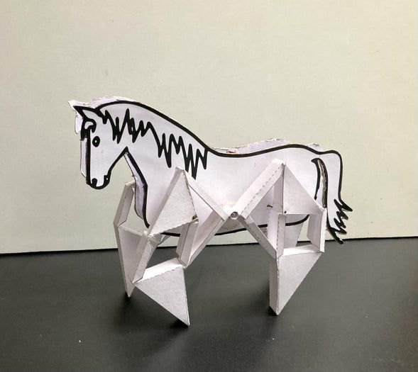 用A4纸手工制作会动的小马，超有趣机械手工教程-第1张图片-趣作屋