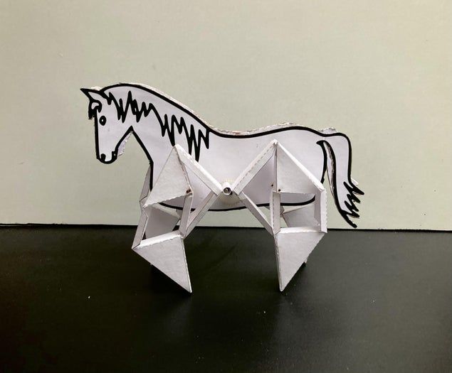 用A4纸手工制作会动的小马，超有趣机械手工教程-第22张图片-趣作屋