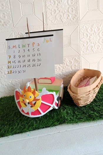 用卷纸管和纸板手工制作《海贼王》千阳号桌面日历收纳盒-第30张图片-趣作屋