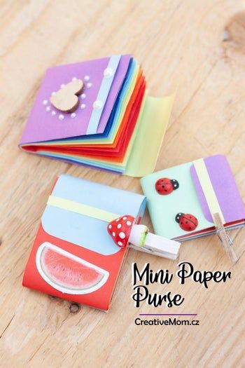 超简单手工DIY彩虹迷你纸钱包教程-第4张图片-趣作屋