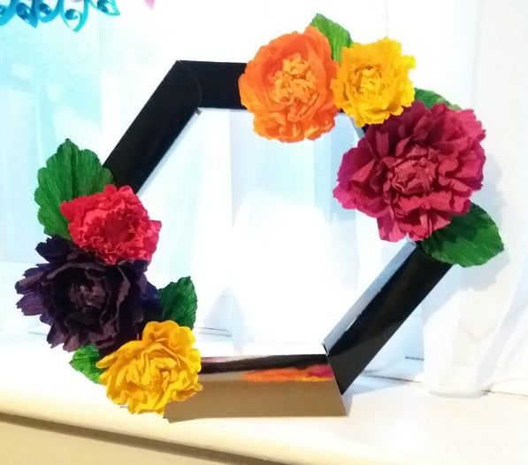 超简单纸花手工制作教程，30厘米彩色墙面装饰DIY-第12张图片-趣作屋