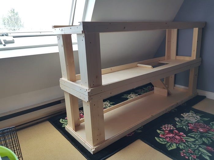 低成本双层兔窝DIY教程，带坡道和可拆卸栅格-第2张图片-趣作屋