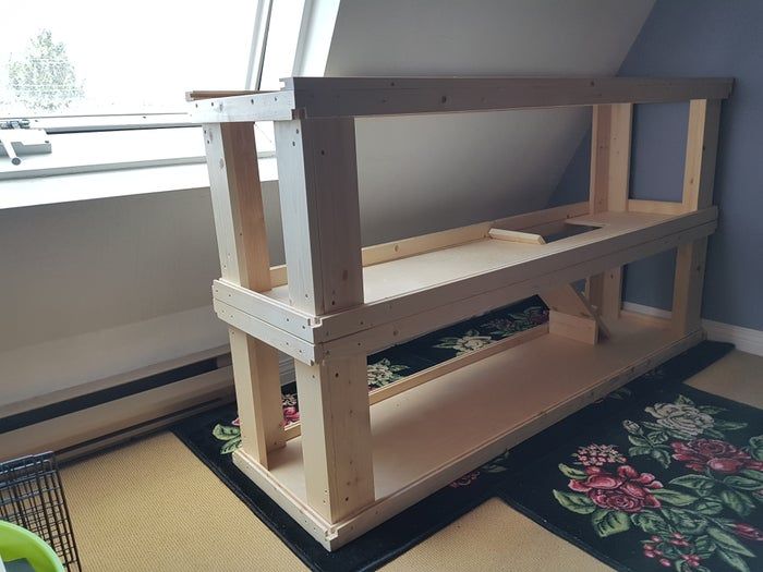 低成本双层兔窝DIY教程，带坡道和可拆卸栅格-第19张图片-趣作屋