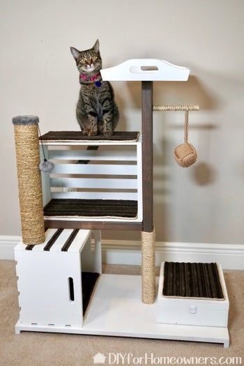 低成本DIY猫爬架教程,旧物改造也能让猫咪超喜欢-第11张图片-趣作屋 低成本DIY猫爬架教程,旧物改造也能让猫咪超喜欢-第11张图片-趣作屋