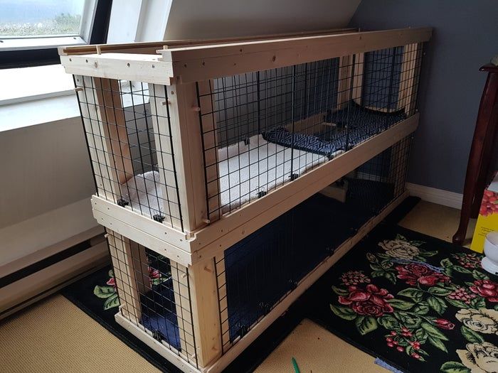 低成本双层兔窝DIY教程，带坡道和可拆卸栅格-第22张图片-趣作屋