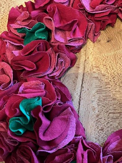 用旧T恤制作环保圣诞花环教程-第19张图片-趣作屋