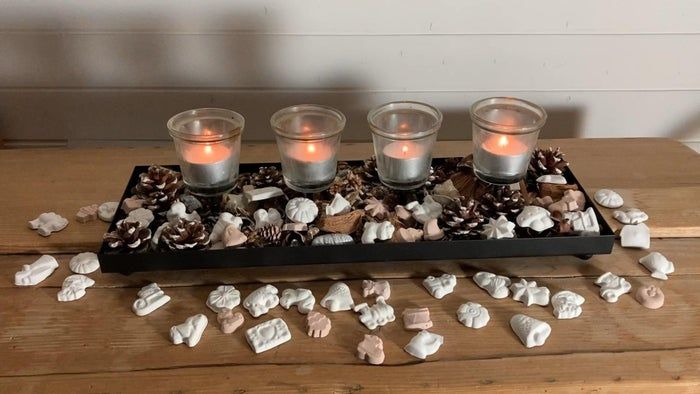 废旧巧克力日历模具改造石膏装饰品教程-第11张图片-趣作屋