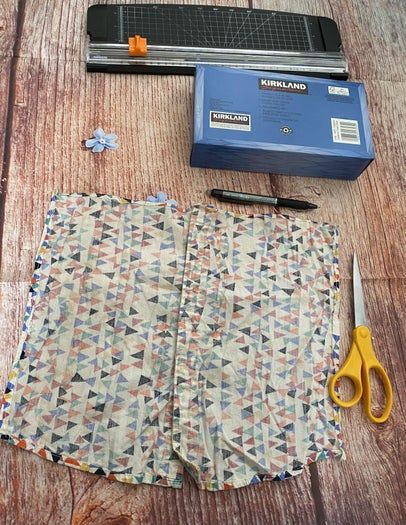 旧衬衫改造超酷纸巾盒教程-第3张图片-趣作屋