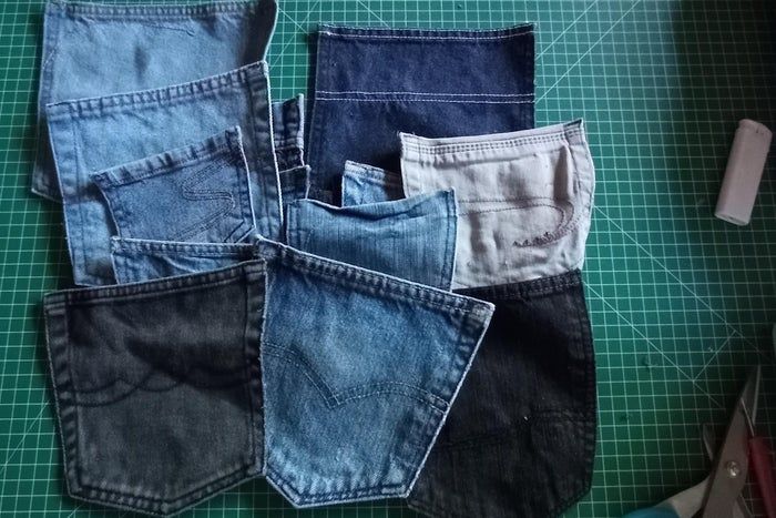 旧牛仔裤改造DIY：自制收纳袋和阅读靠枕教程-第7张图片-趣作屋