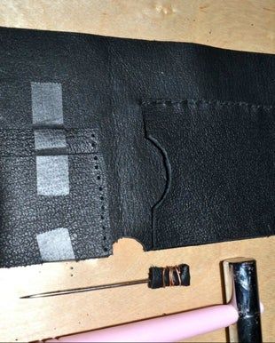 用皮革边角料制作经典双折皮夹教程-第16张图片-趣作屋