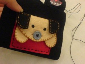 手缝可爱小狗造型拉链包教程-第15张图片-趣作屋